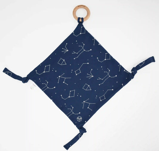 Lovey, Merino Wool and Organic Cotton with Removable Teething Ring, Night Sky™