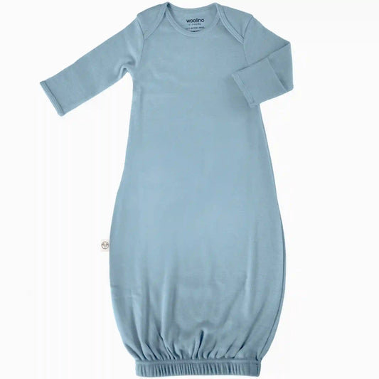 Baby Gown, Merino Wool, 0-6 Months, Blue