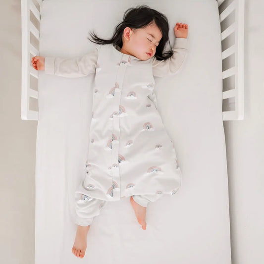4 Season® Baby Sleep Bag with Feet, Merino Wool & Organic Cotton, Rainbow