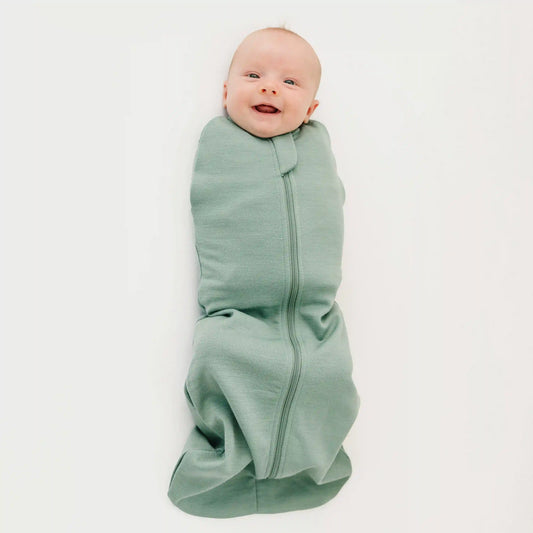 Swaddle Bag, Merino Wool, Newborn to 3 Months, Aloe