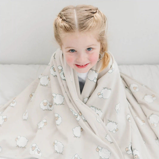 Toddler Blanket, 4 Season® Merino Wool & Organic Cotton Blanket, 52.5" x 40", Sheep